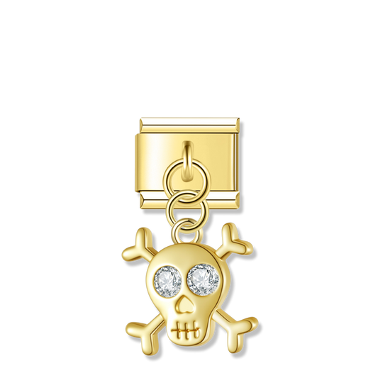 Skull And Crossbones - Gold Pendant Charm