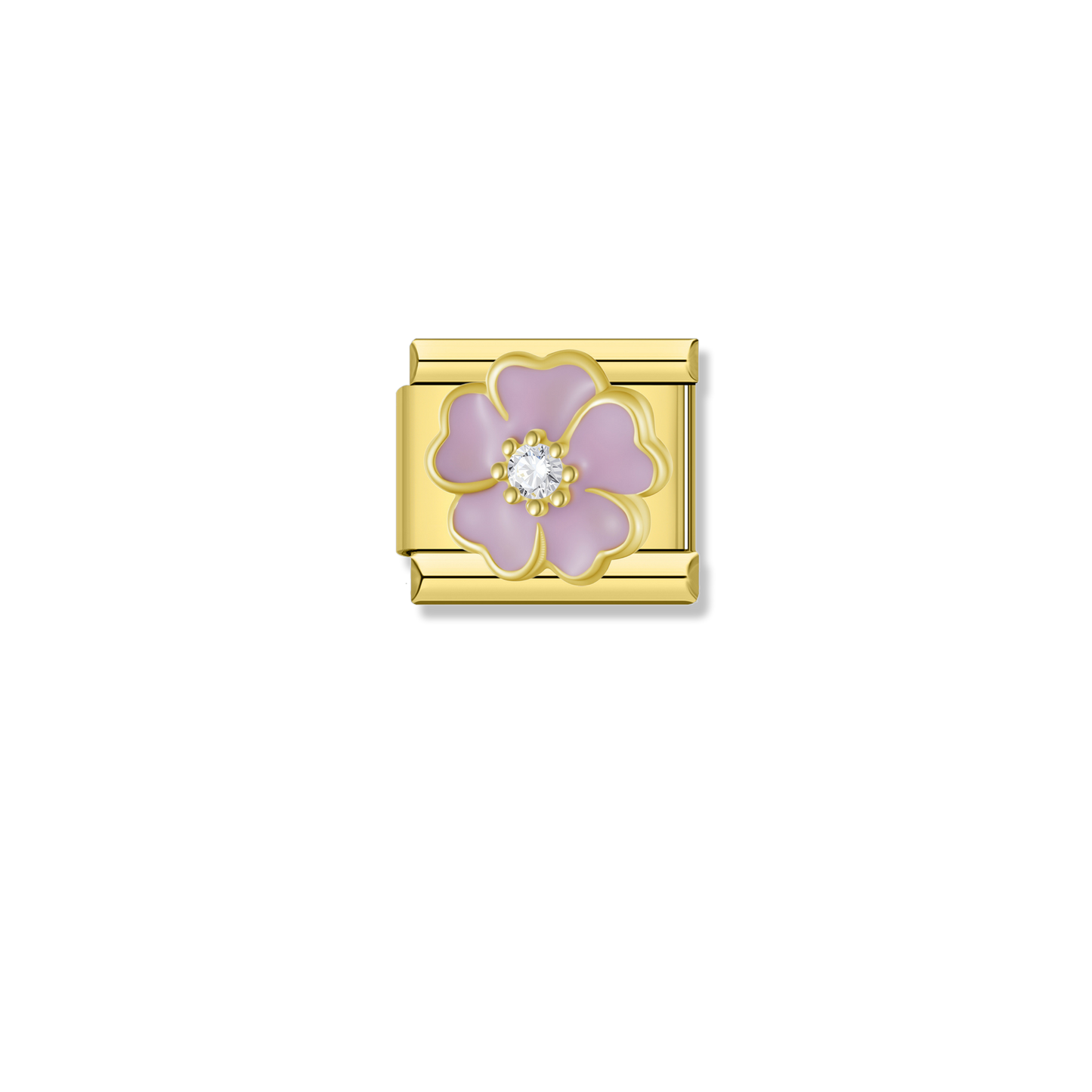Purple Blossom Flower - Gold Charm