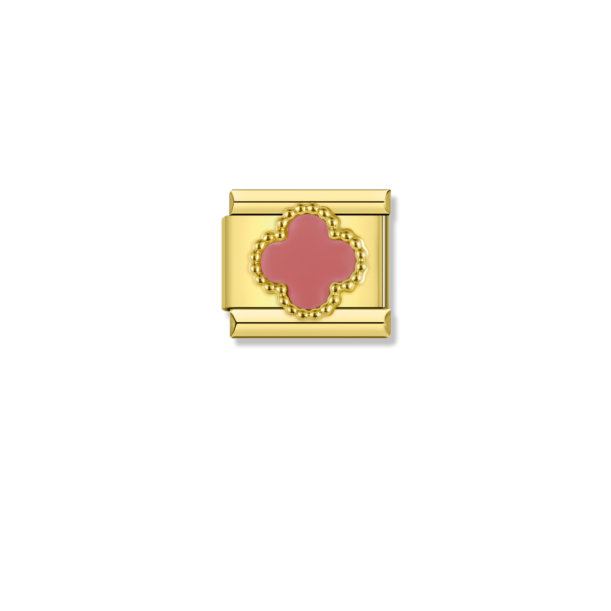Pink Lucky Clover - Gold Charm
