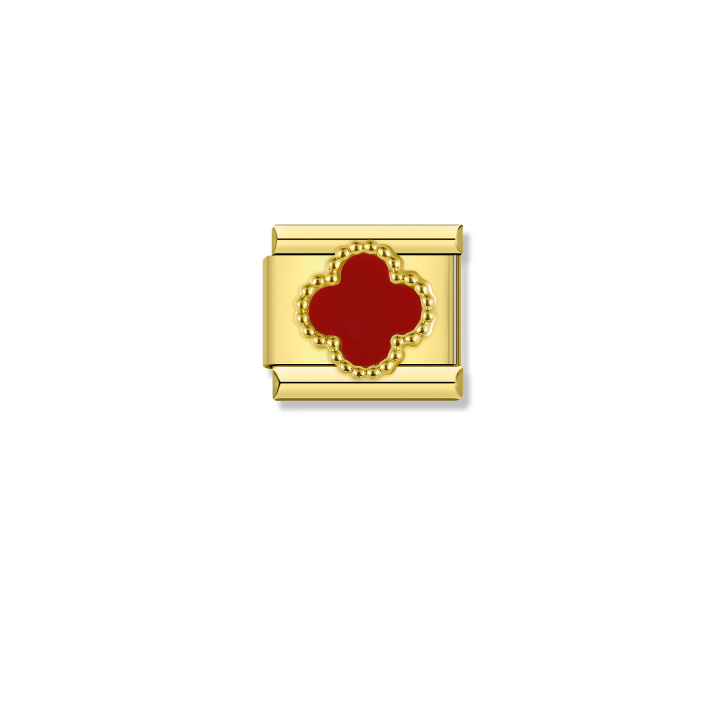 Red Lucky Clover - Gold Charm