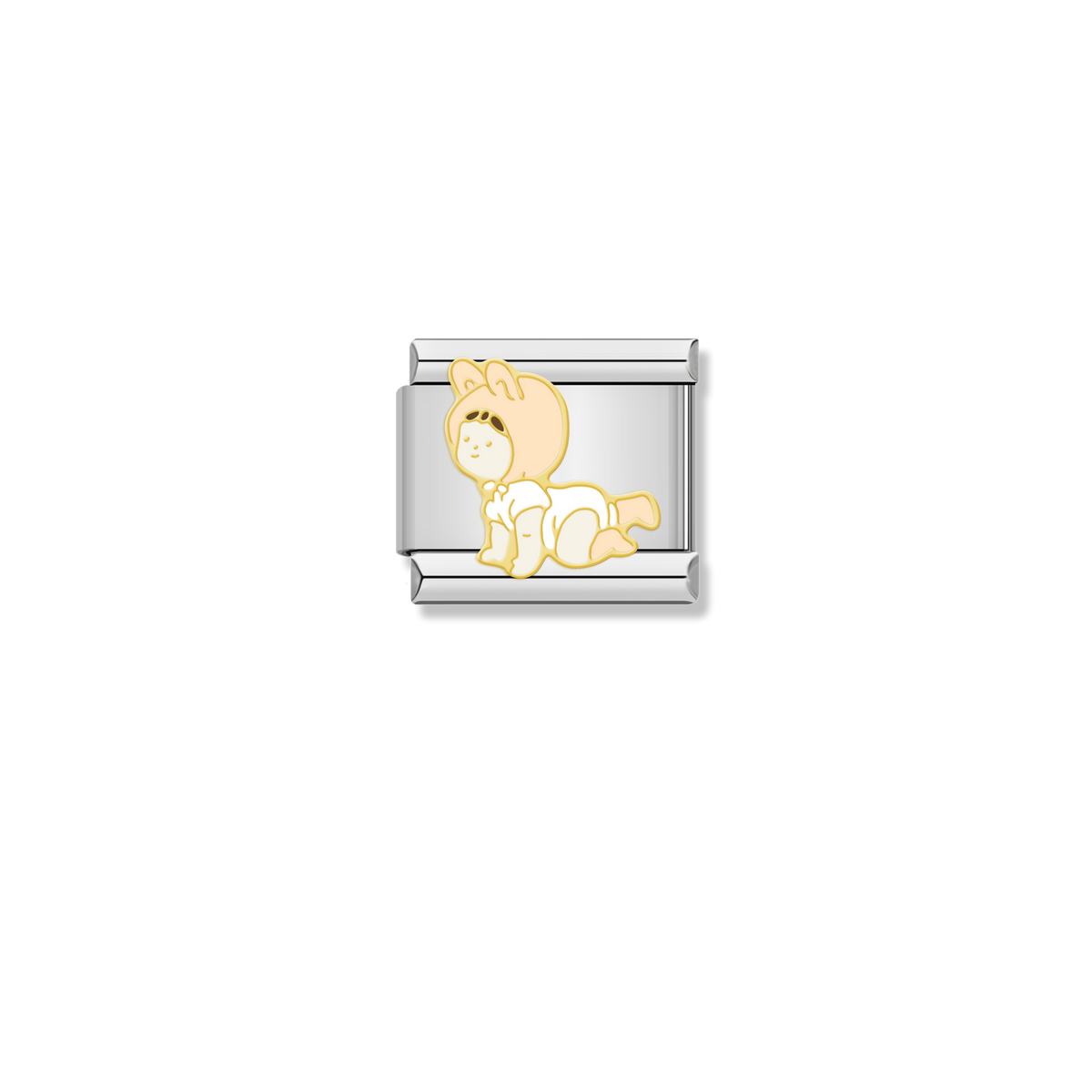 Crawling Bunny Baby - Silver Charm