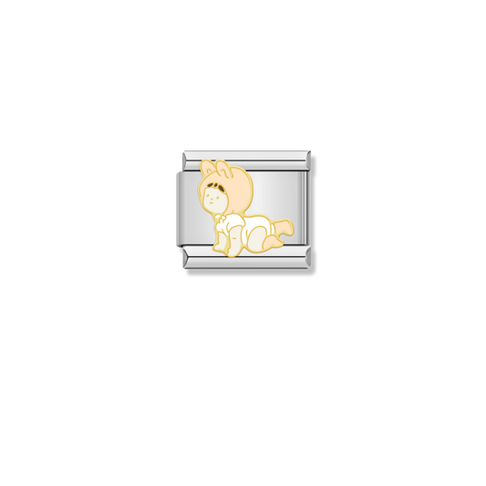 Crawling Bunny Baby - Silver Charm