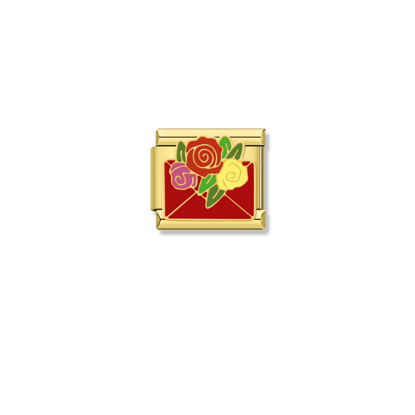 Rose Love Letter - Gold Charm