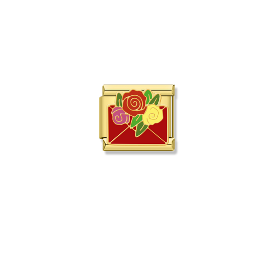 Rose Love Letter - Gold Charm