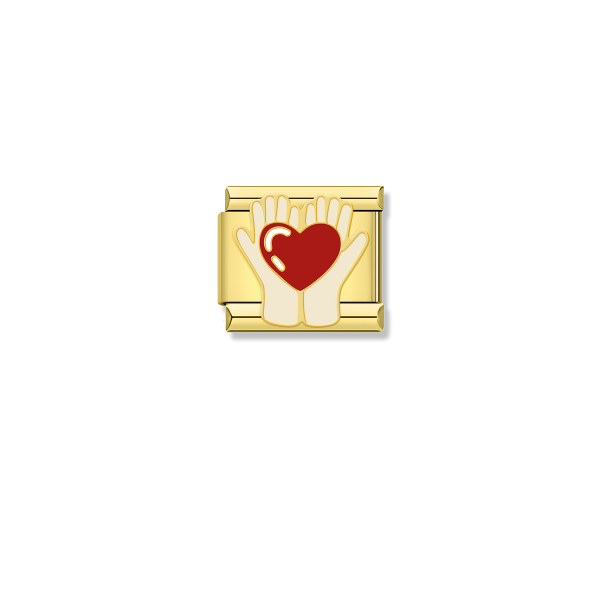 Hands Holding Heart - Gold Charm