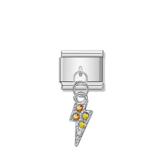 Electric Spark – silver Italian pendant charm by Italycharm