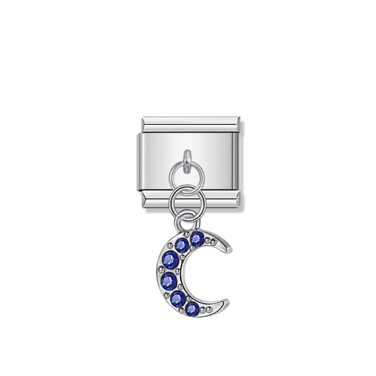 Lunar Blue – silver Italian pendant charm by Italycharm