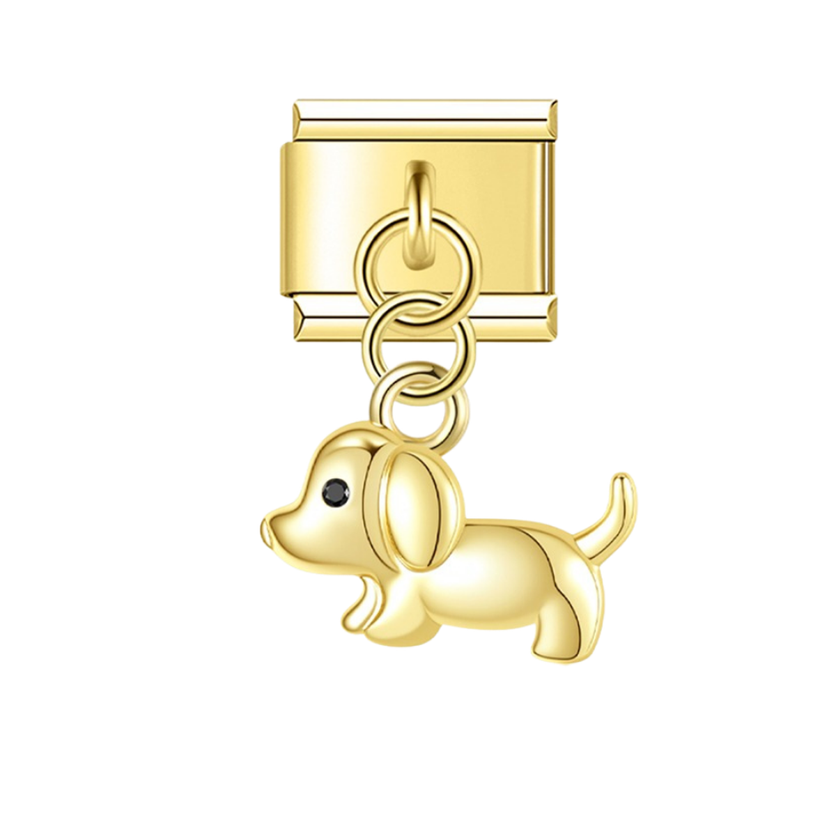 Dachshund – gold Italian pendant charm by Italycharm