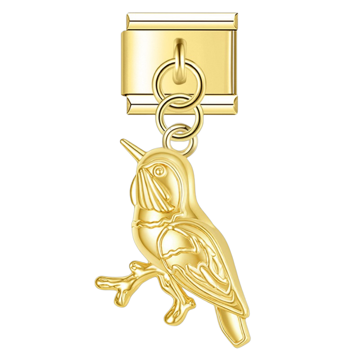 Songbird – gold Italian pendant charm by Italycharm