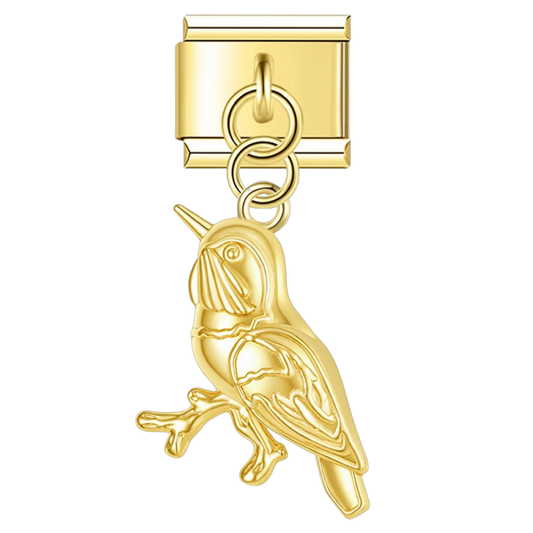 Songbird – gold Italian pendant charm by Italycharm