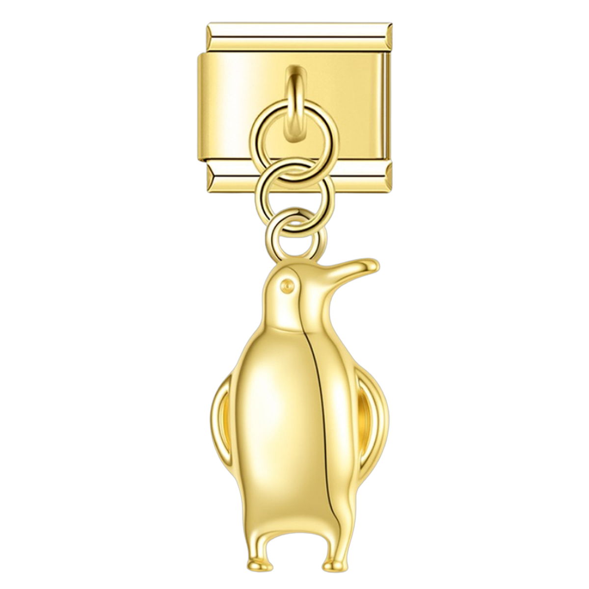 Penguin – gold Italian pendant charm by Italycharm