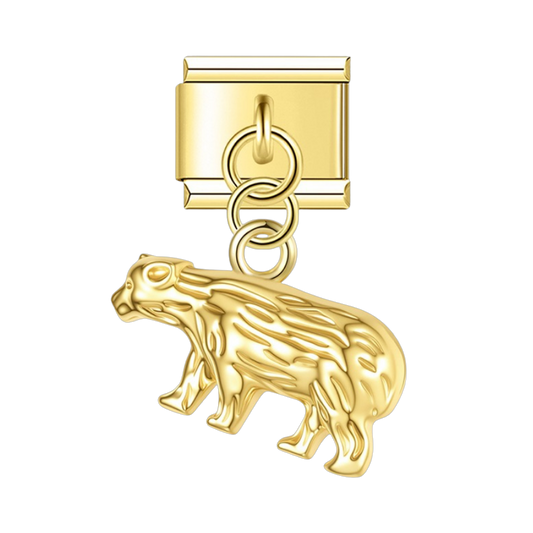 Bear – gold Italian pendant charm by Italycharm