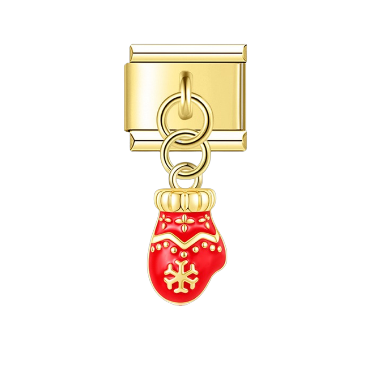 Red Mitten – gold Italian pendant charm by Italycharm