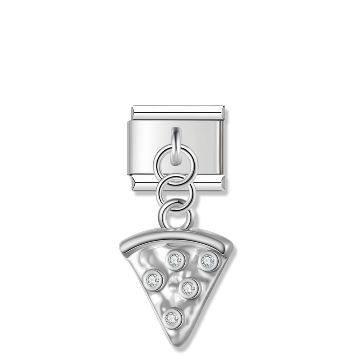 Pizza Slice - Silver Pendant Charm