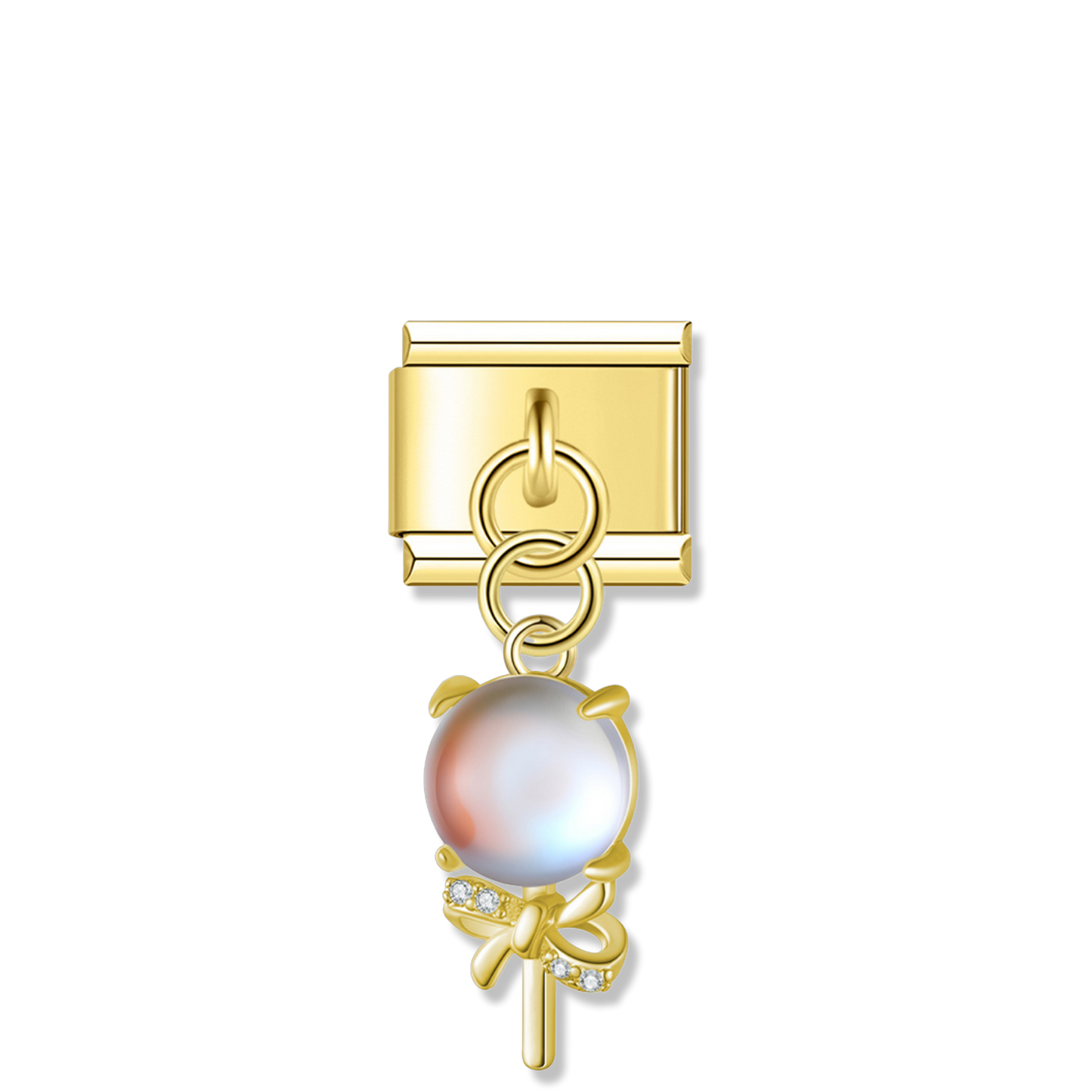 Moonstone Lollipop - Gold Pendant Charm