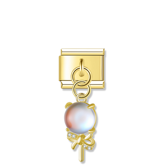 Moonstone Lollipop - Gold Pendant Charm
