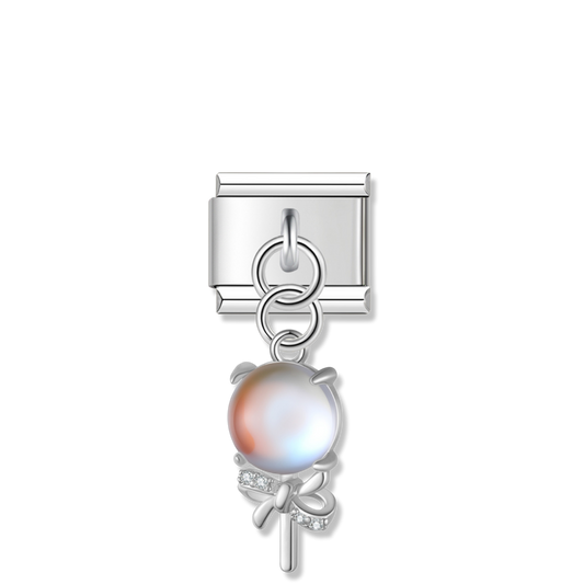 Moonstone Lollipop - Silver Pendant Charm