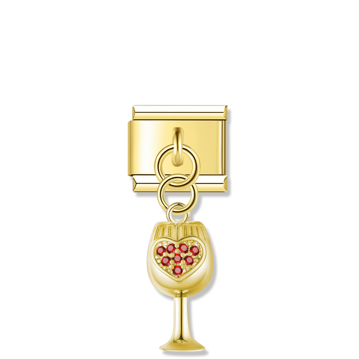 Red Wine Glass - Gold Pendant Charm