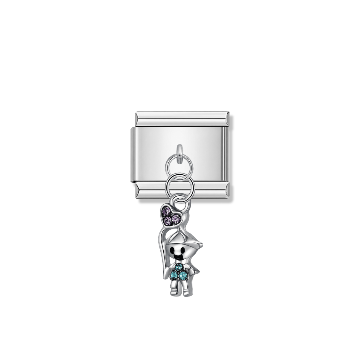 Little Boy with Heart Balloon – silver Italian pendant charm by Italycharm