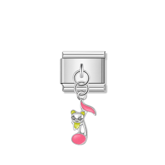 Melody Bear – silver Italian pendant charm by Italycharm