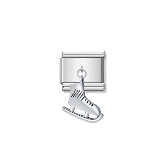 Holiday Skater – silver Italian pendant charm by Italycharm
