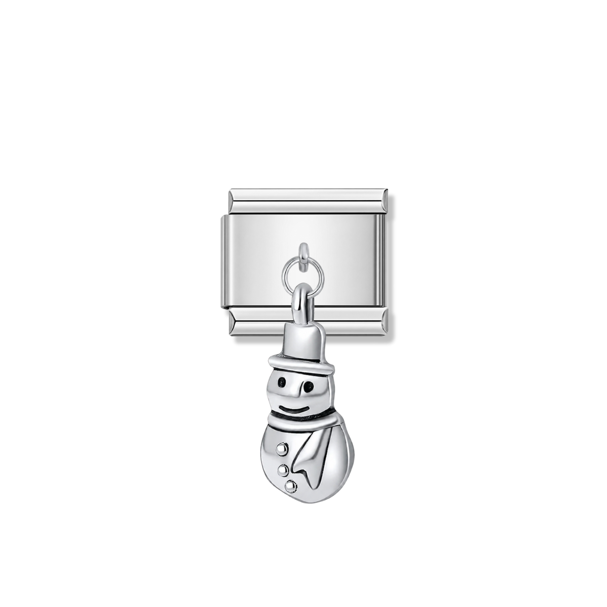 Snowman gentleman – silver Italian pendant charm by Italycharm
