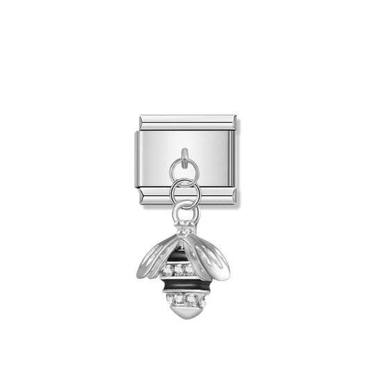 Buzz with CZ – silver Italian pendant charm by Italycharm