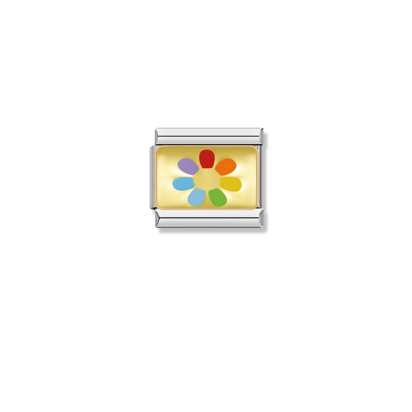 Rainbow Petal Flower - Gold Charm