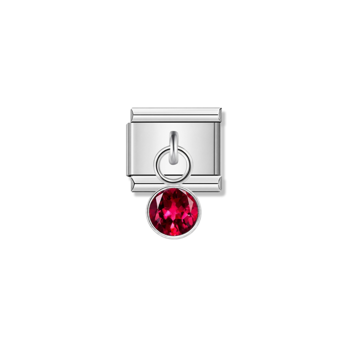 October Birthstone with CZ – silver Italian pendant charm by Italycharm