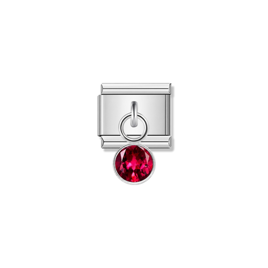 October Birthstone with CZ – silver Italian pendant charm by Italycharm
