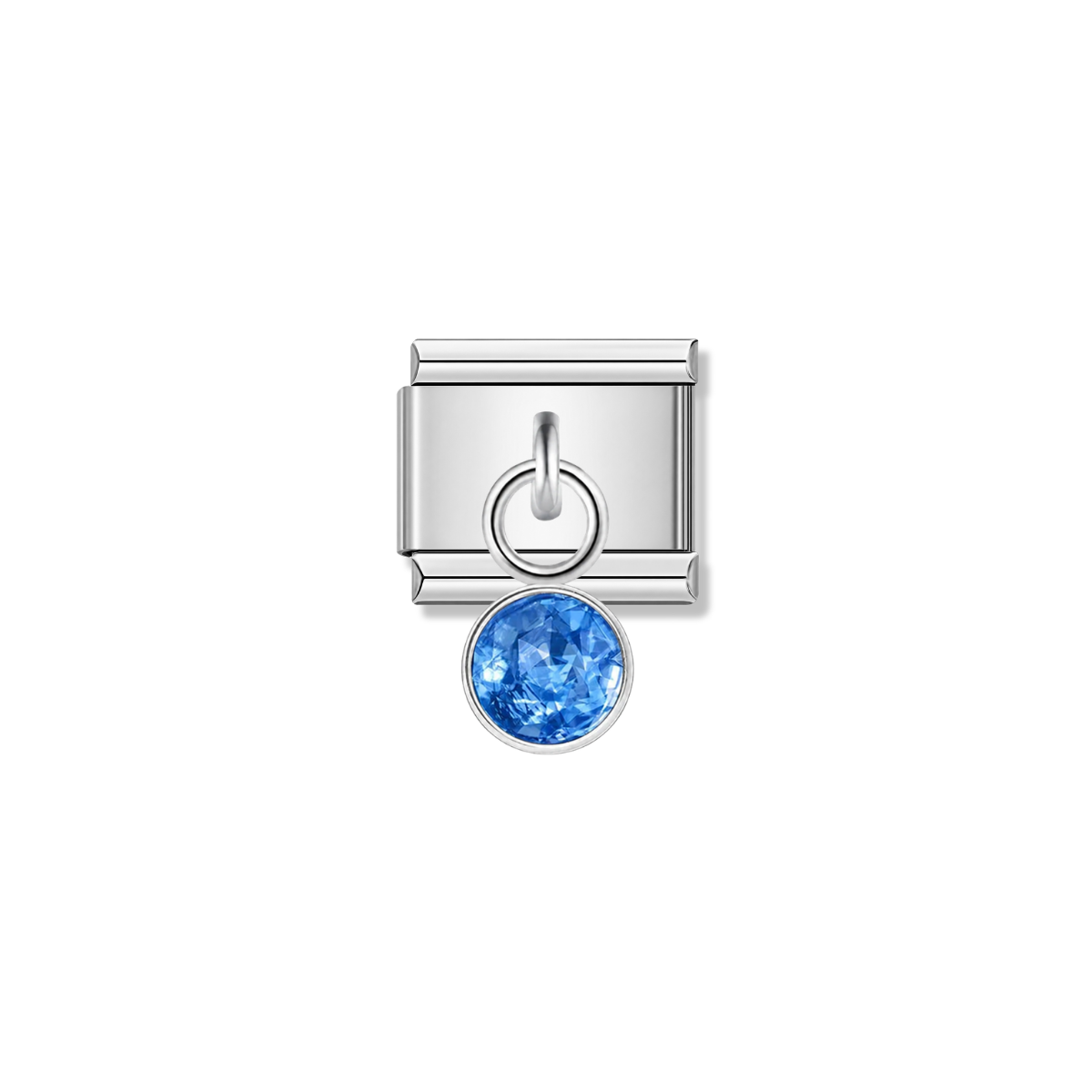 March Birthstone with CZ – silver Italian pendant charm by Italycharm