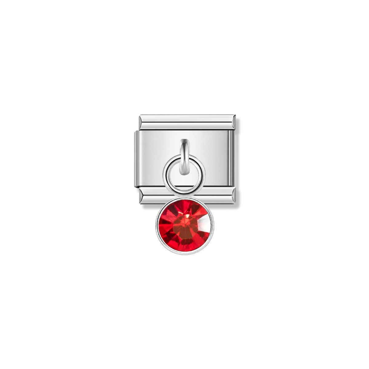 August Birthstone with CZ – silver Italian pendant charm by Italycharm