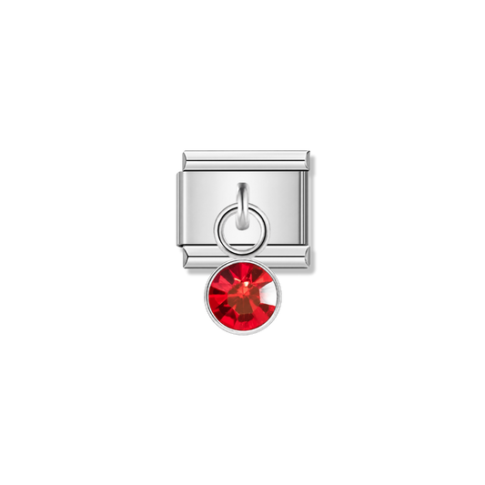 August Birthstone with CZ – silver Italian pendant charm by Italycharm