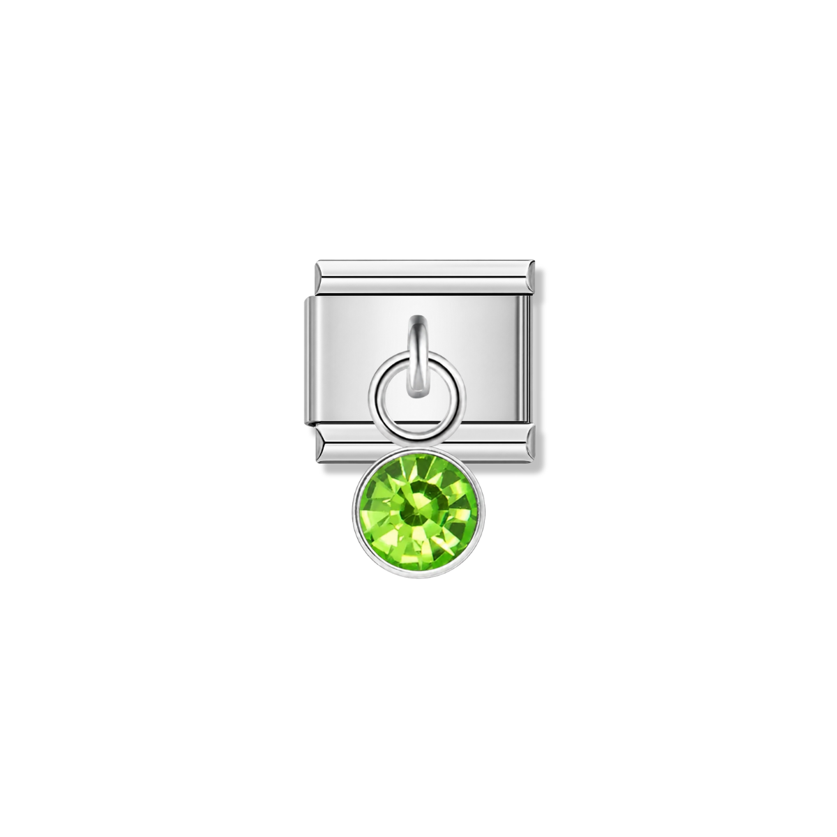 July Birthstone with CZ – silver Italian pendant charm by Italycharm