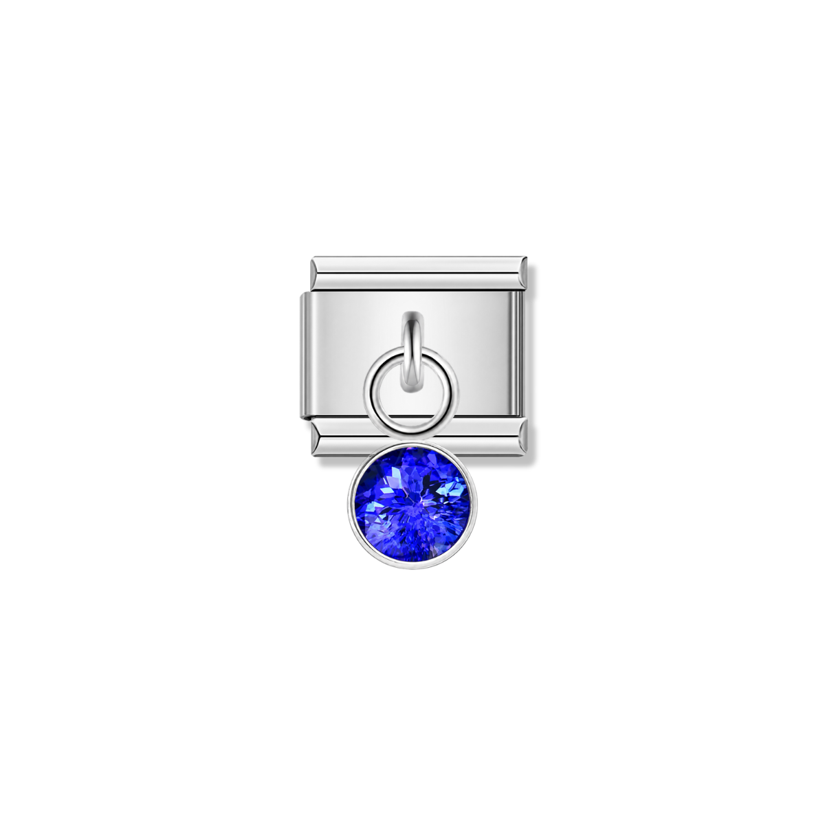 September Birthstone with CZ – silver Italian pendant charm by Italycharm