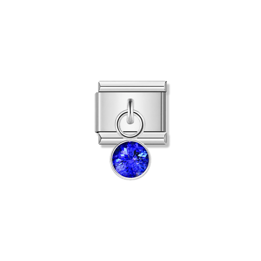 September Birthstone with CZ – silver Italian pendant charm by Italycharm