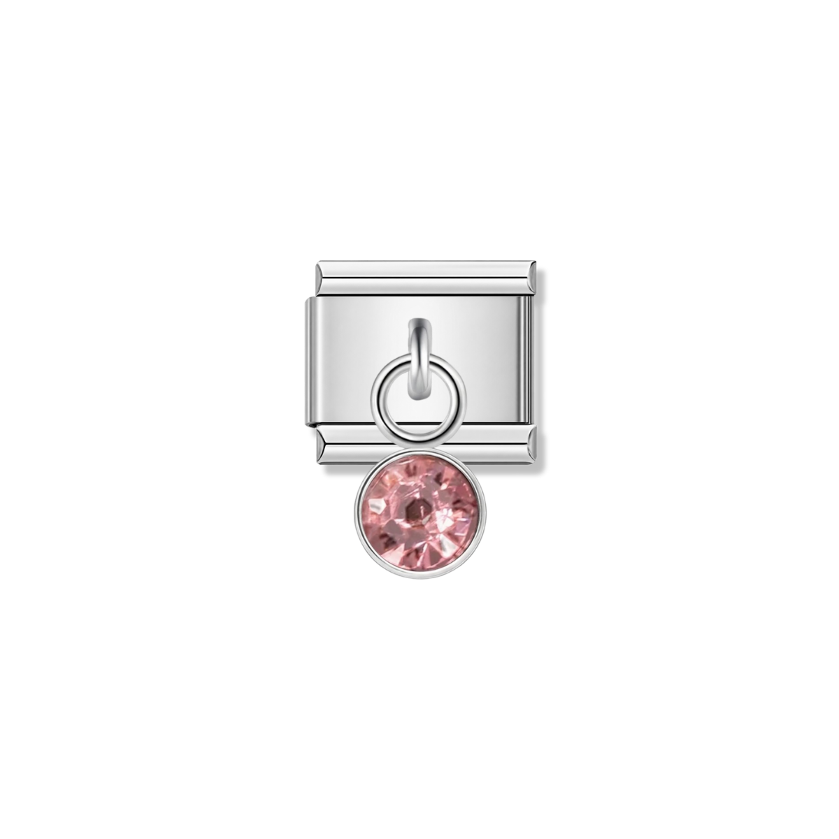 June Birthstone with CZ – silver Italian pendant charm by Italycharm