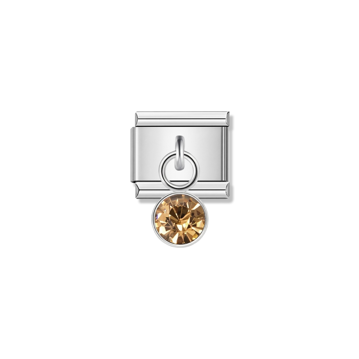 November Birthstone with CZ – silver Italian pendant charm by Italycharm