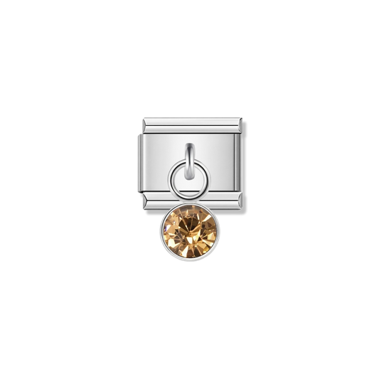 November Birthstone with CZ – silver Italian pendant charm by Italycharm