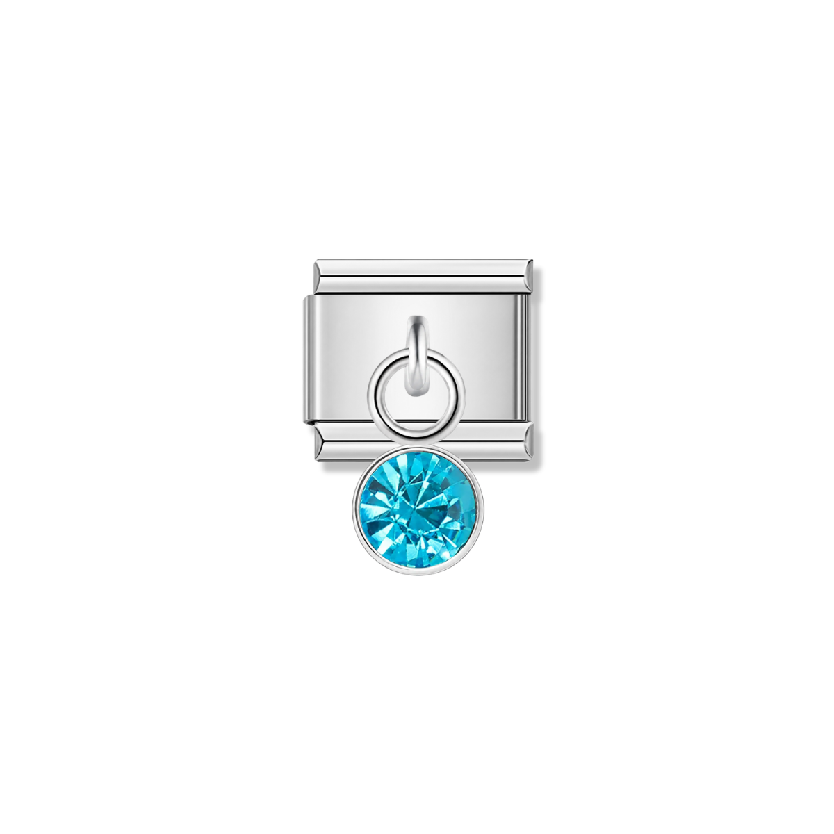 December Birthstone with CZ – silver Italian pendant charm by Italycharm
