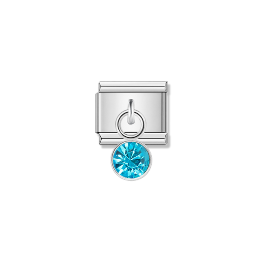 December Birthstone with CZ – silver Italian pendant charm by Italycharm