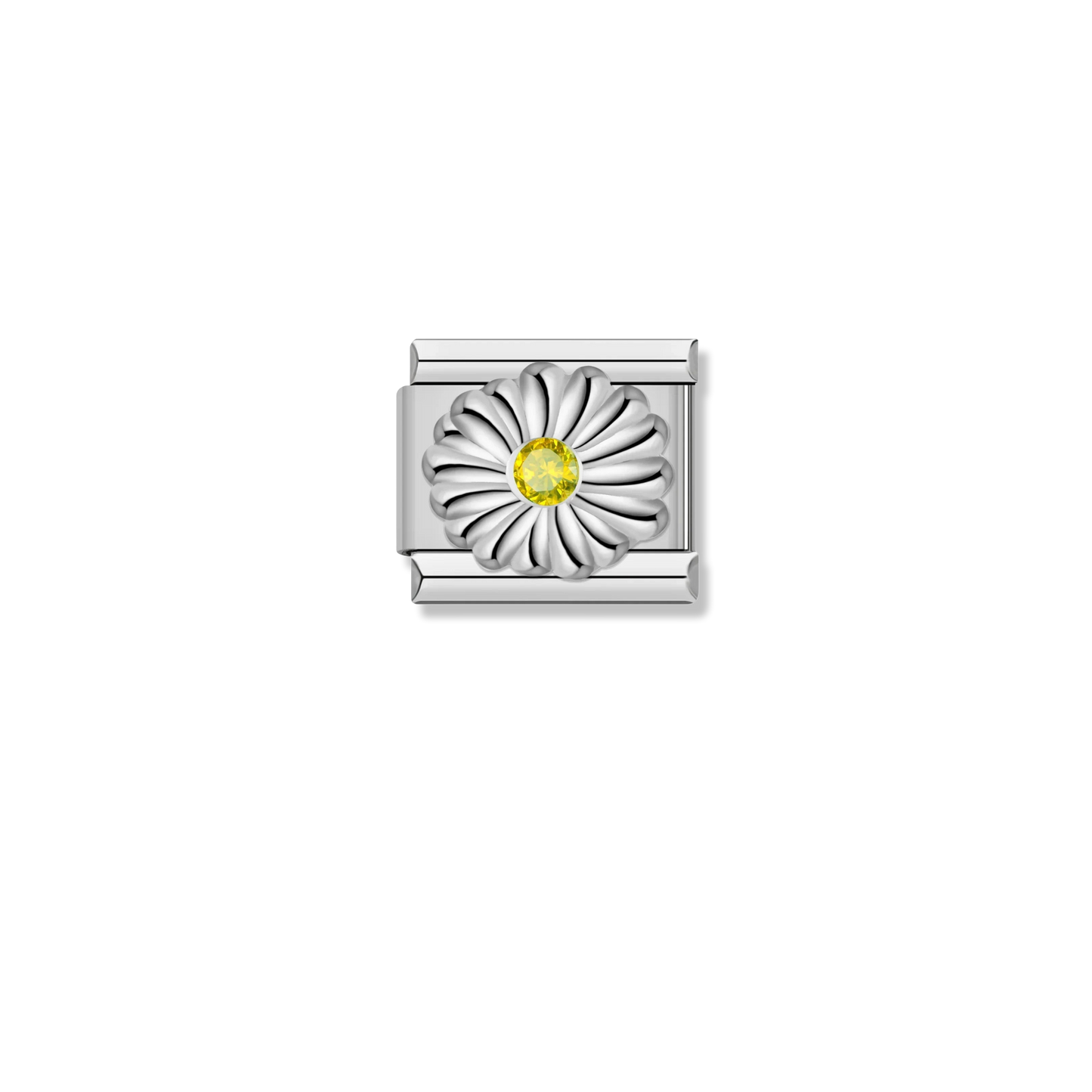 Yellow Daisy Bloom - Silver Charm