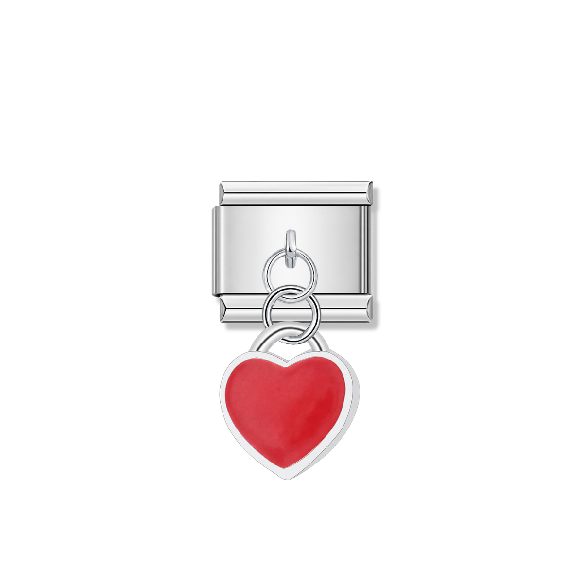 Red Heart – Silver Italian Pendant Charm – Italian charm by Italycharm
