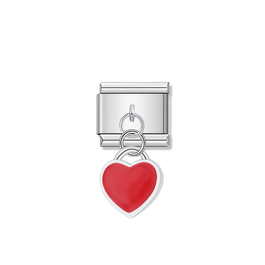 Red Heart – Silver Italian Pendant Charm – Italian charm by Italycharm