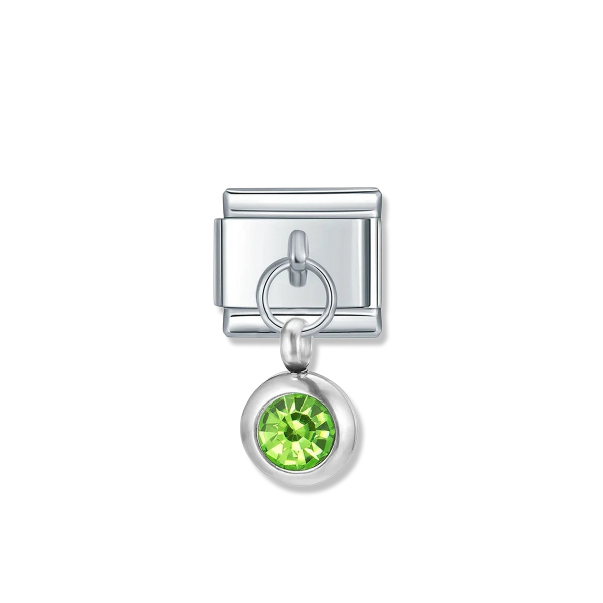 August Birthstone Drop - Silver Pendant Charm