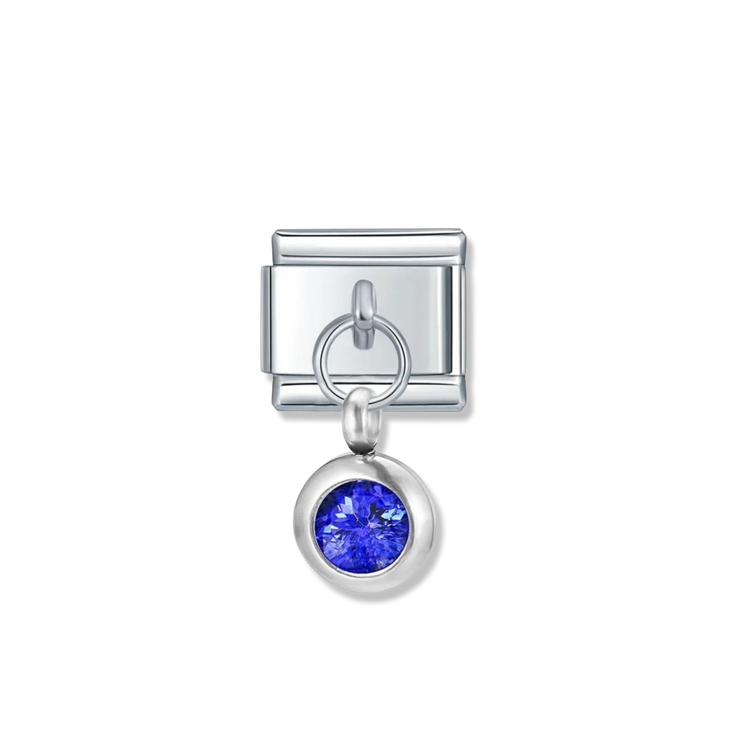 September Birthstone Drop - Silver Pendant Charm