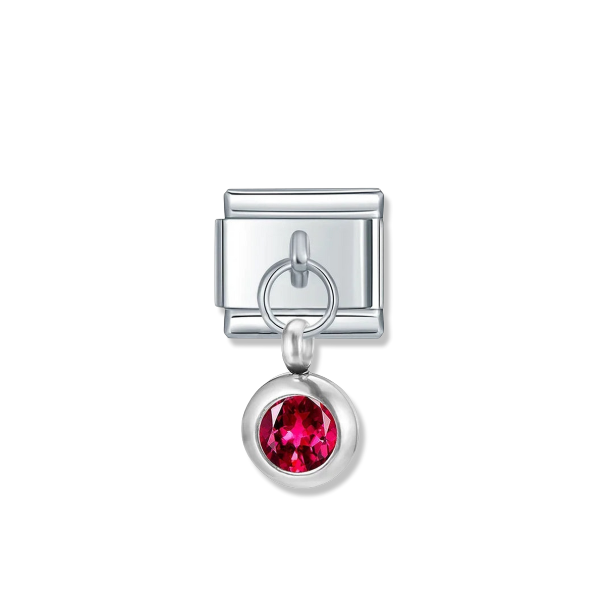 January Birthstone Drop - Silver Pendant Charm
