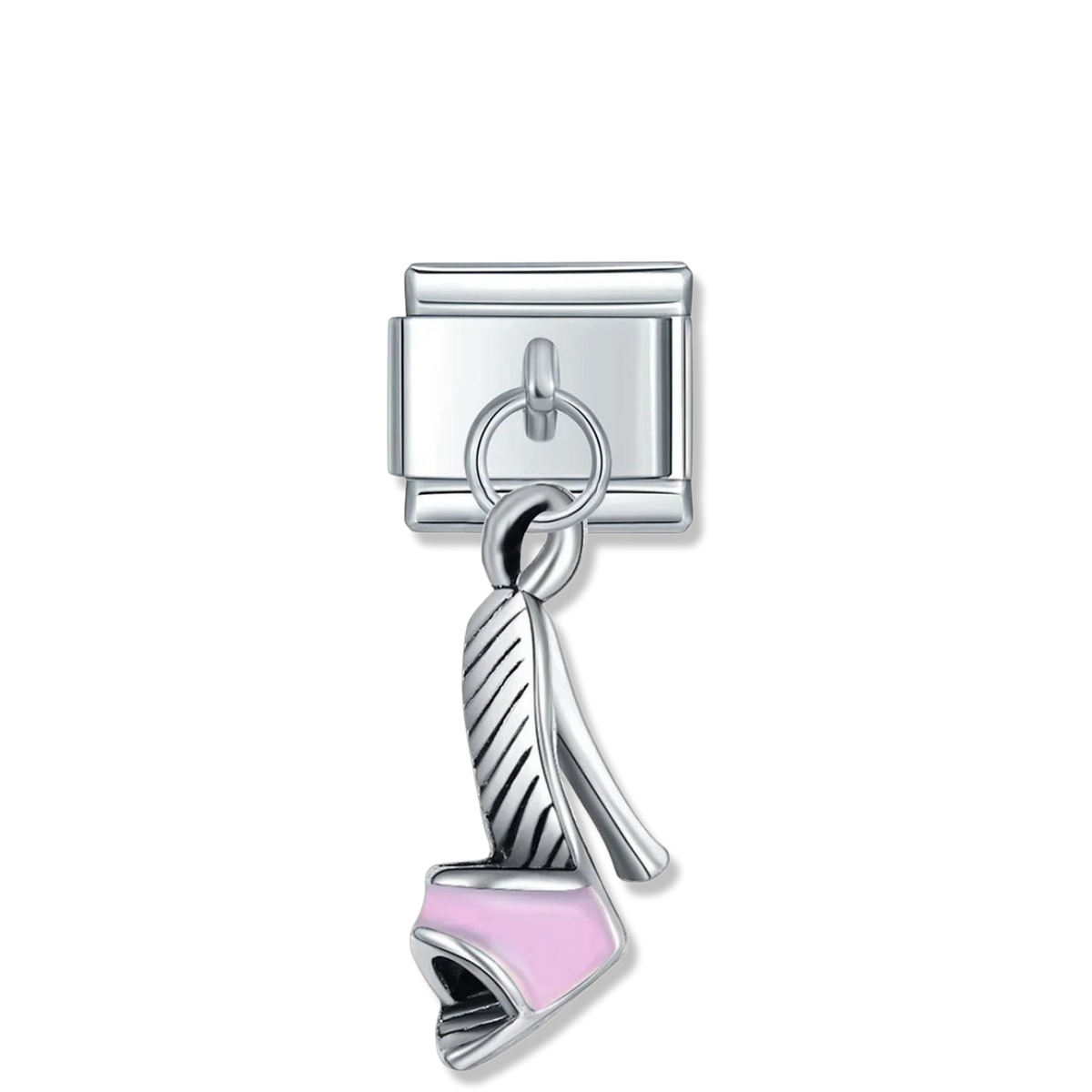 Pink Stiletto Heel - Silver Pendant Charm