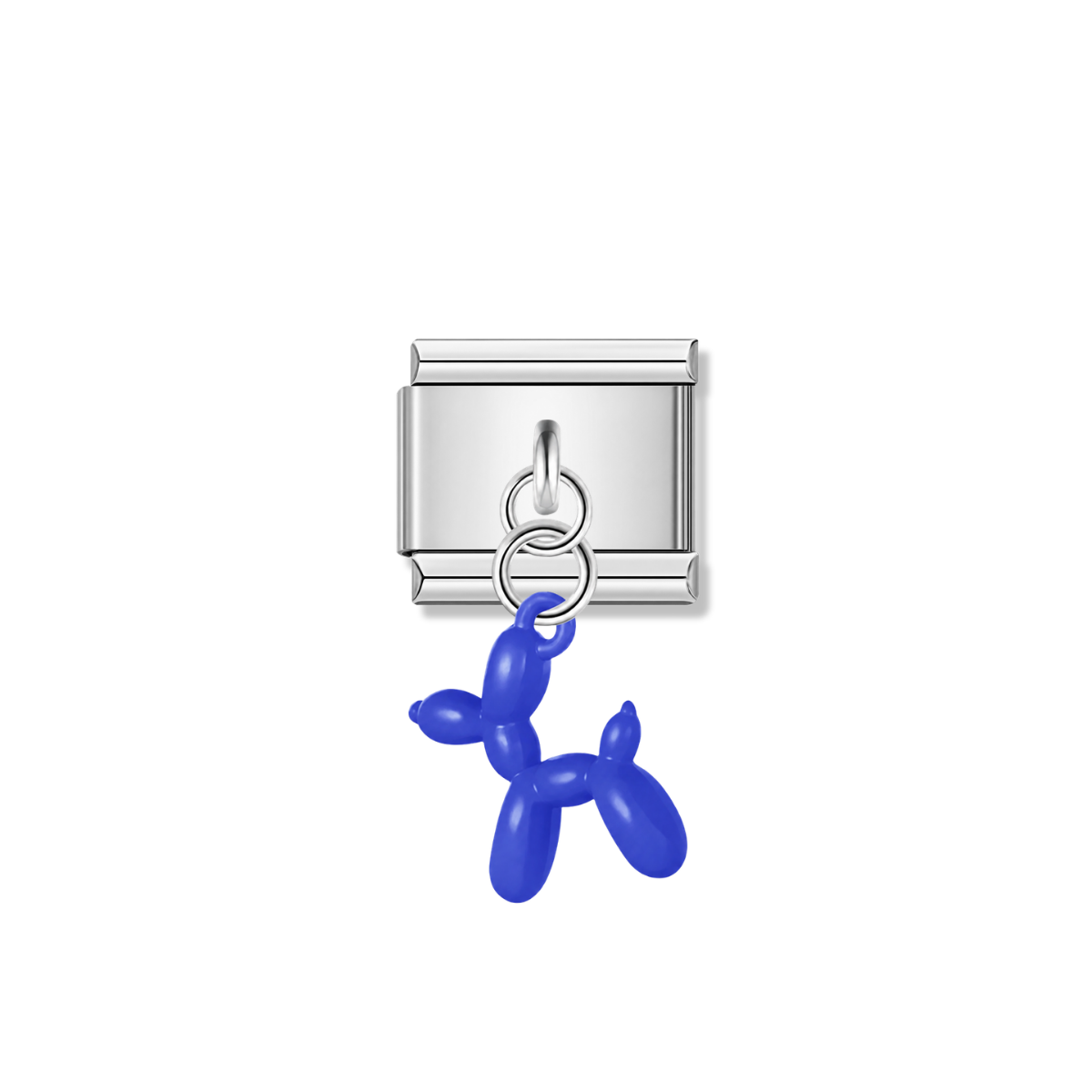 Cobalt Balloon Dog – silver Italian pendant charm by Italycharm