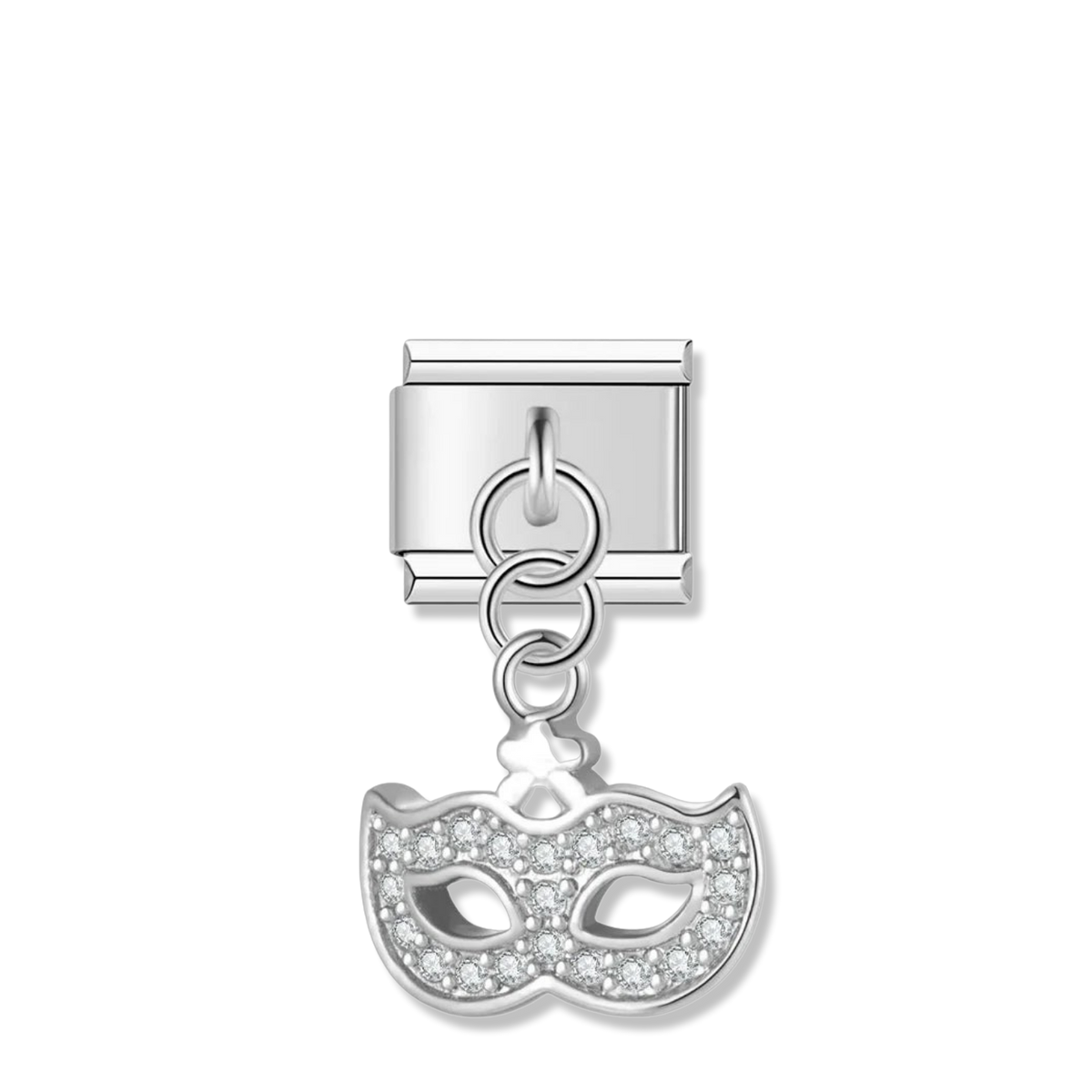 Masquerade Mask - Silver Pendant Charm